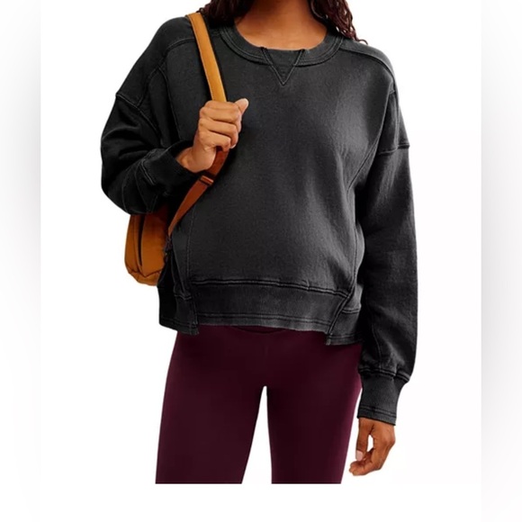 Free People Movement x Hatch Small Intercept Pullover Sweatshirt Black - Picture 1 of 12
